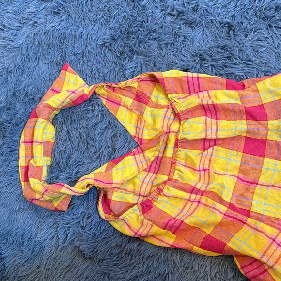 Y2K plaid yellow and pink dress 🌟 2 Broke girls style - Picture 6 of 6